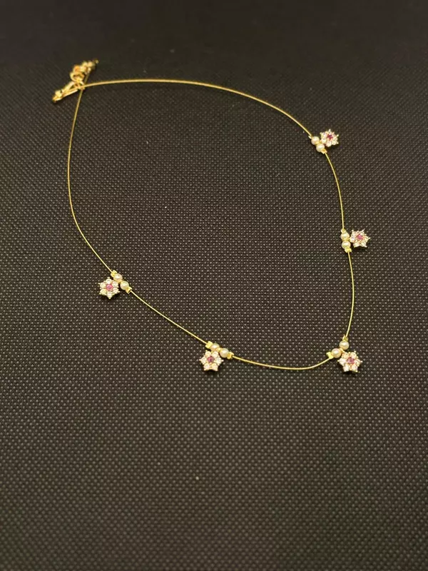Invisible chain with White Stone Star accents
