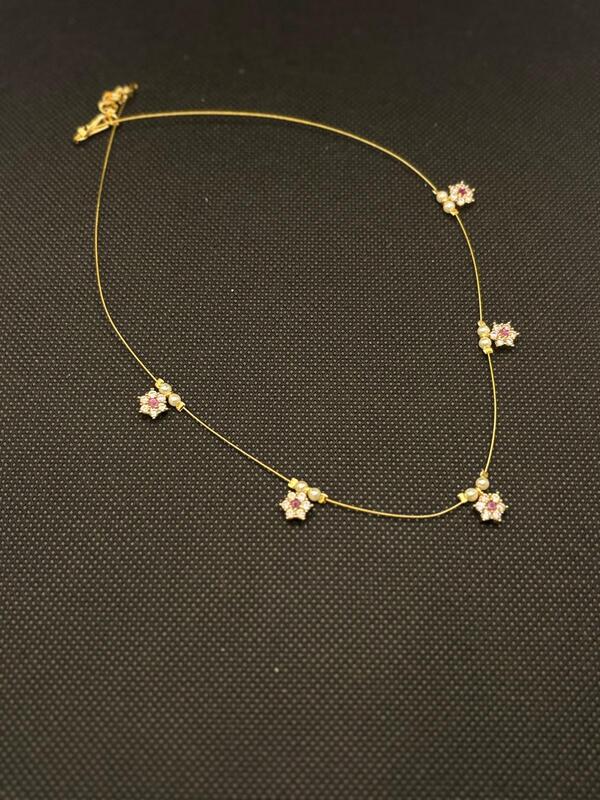 Invisible chain with White Stone Star accents