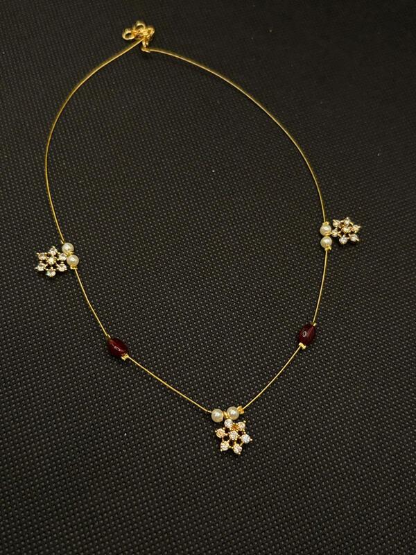 Invisible chain with White Stone accents