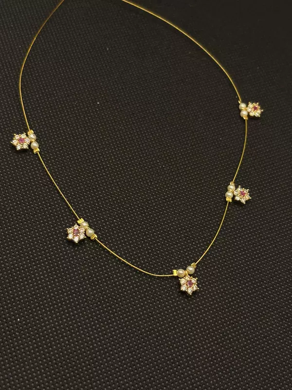 Invisible chain with White Stone Star accents