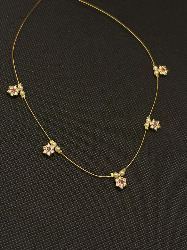 Invisible chain with White Stone Star accents