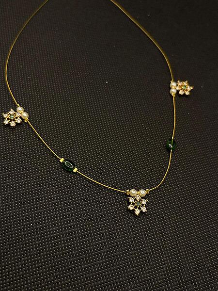 Invisible chain with White Stone accents