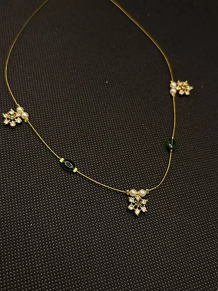 Invisible chain with White Stone accents