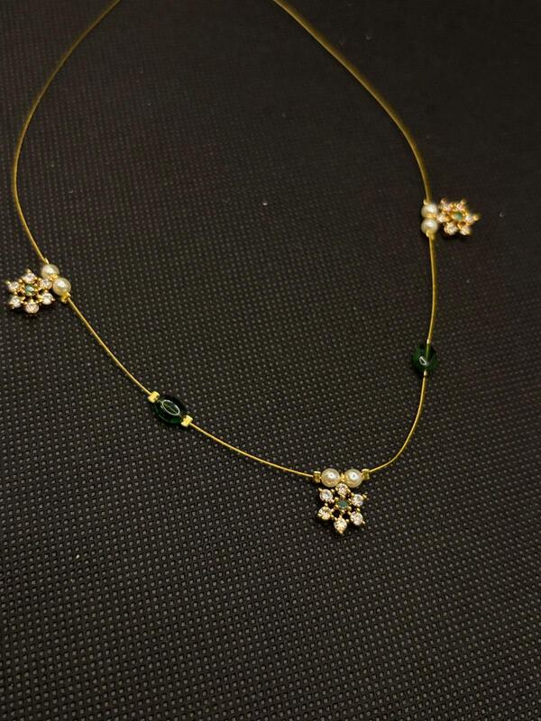 Invisible chain with White Stone accents