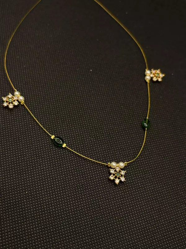Invisible chain with White Stone accents