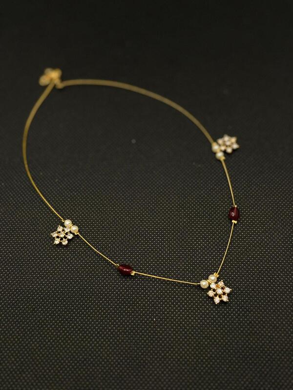 Invisible chain with White Stone accents