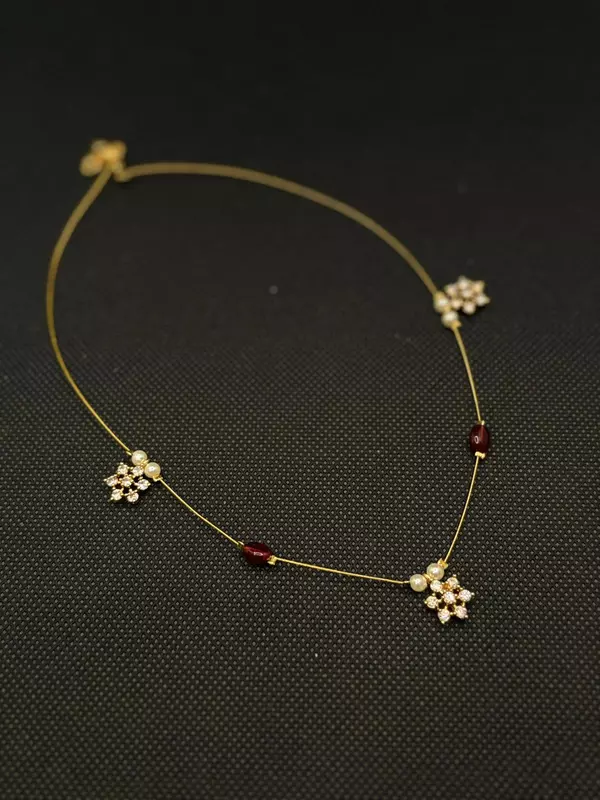 Invisible chain with White Stone accents