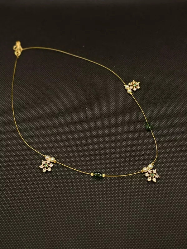 Invisible chain with White Stone accents