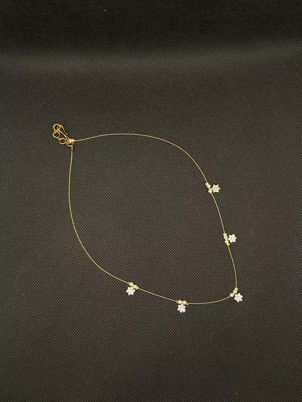 Invisible chain with White Stone Star accents