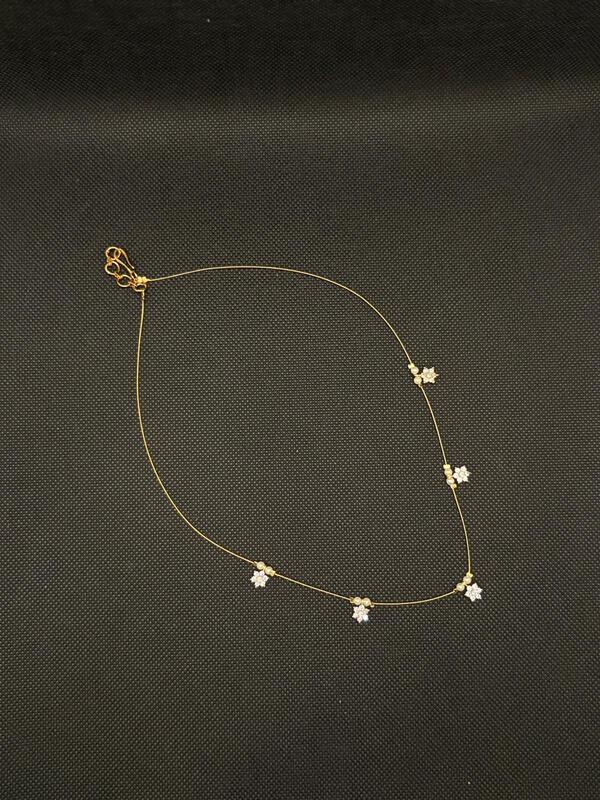 Invisible chain with White Stone Star accents
