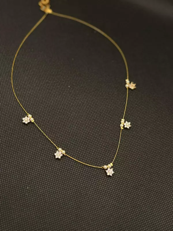 Invisible chain with White Stone Star accents