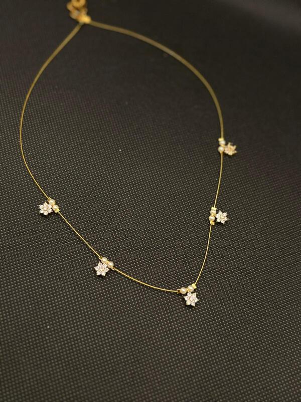 Invisible chain with White Stone Star accents