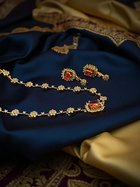 Color-changing AD stone Neckset with Earrings