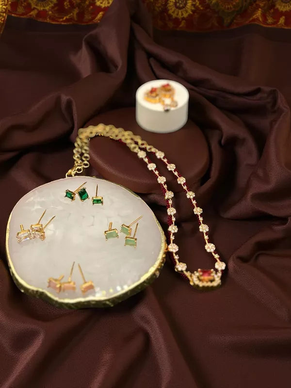 Color-changing AD stone Neckset with Earrings