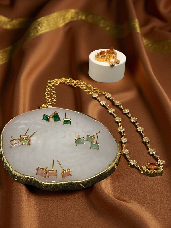 Color-changing AD stone Neckset with Earrings