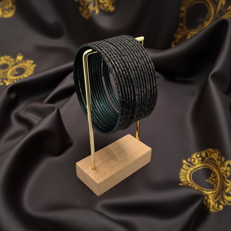 Rain drop Metal Bangles in Black