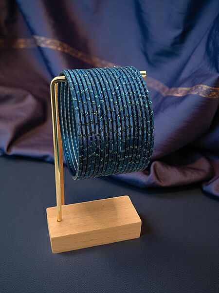 Rain drop Metal Bangles in Teal