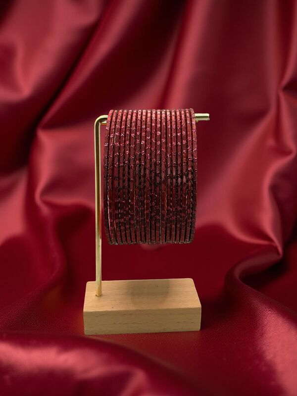 Rain drop Metal Bangles in Red