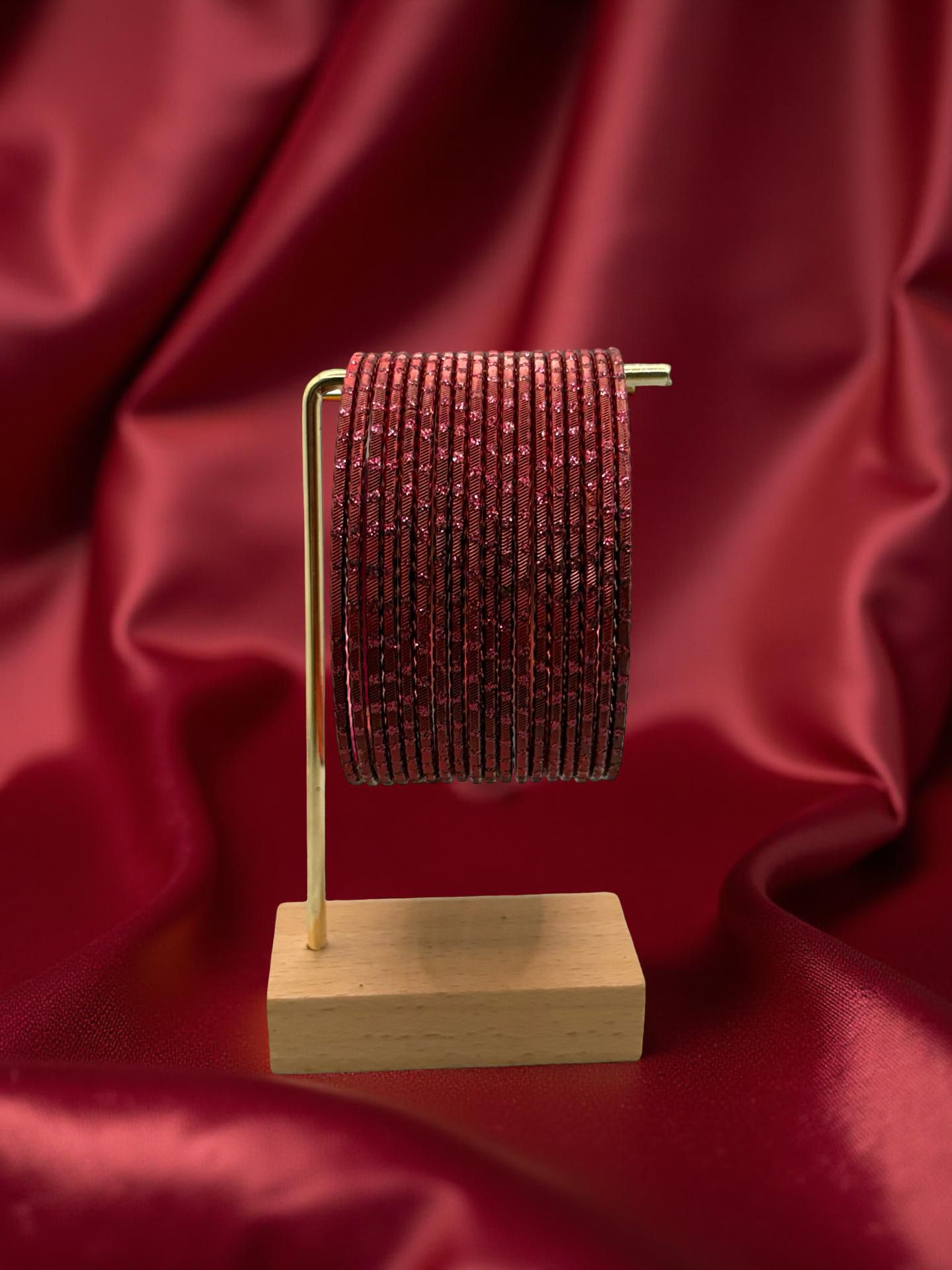 Rain drop Metal Bangles in Red