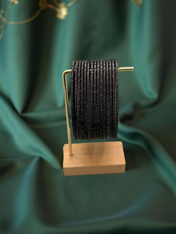 Rain drop Metal Bangles in Black