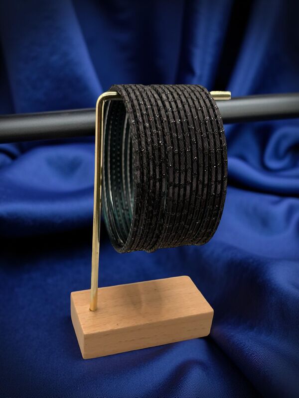 Rain drop Metal Bangles in Black