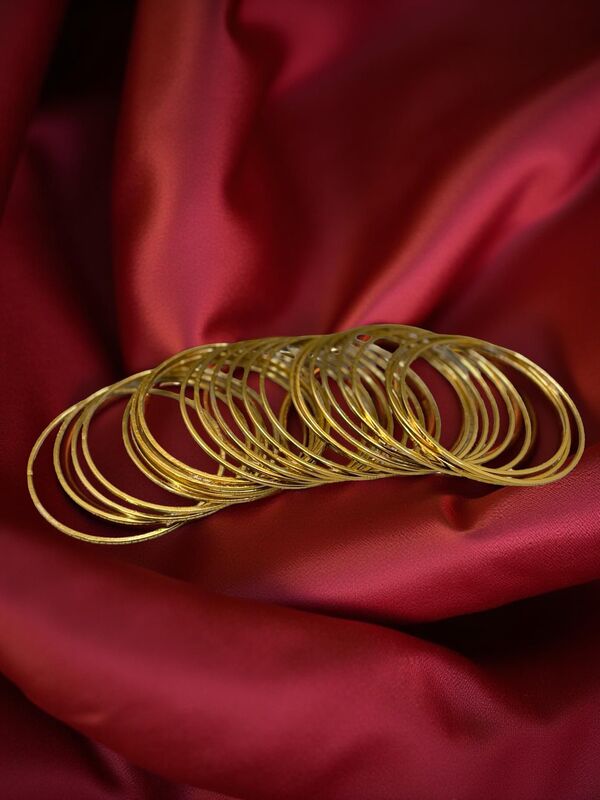 Rain drop Metal Bangles in Gold