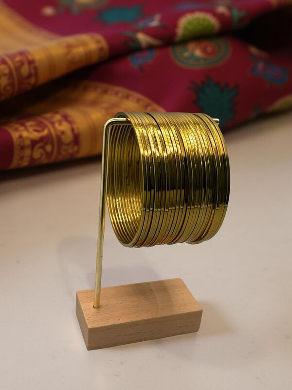 Rain drop Metal Bangles in Gold