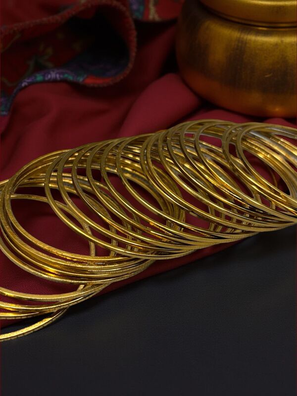 Rain drop Metal Bangles in Gold
