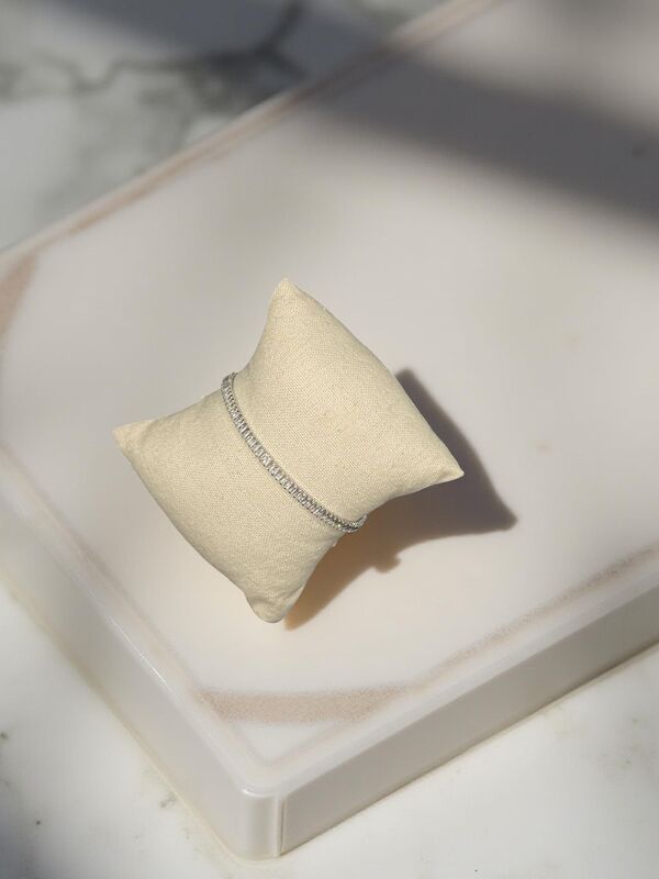 Cubic Zirconia Tennis Bracelet - Silver