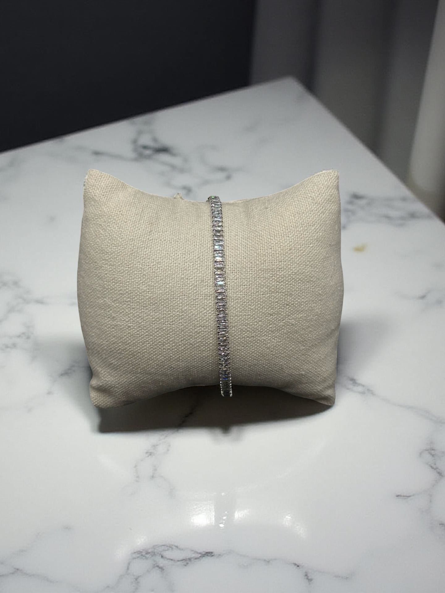 Cubic Zirconia Tennis Bracelet - Silver