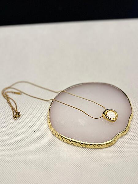 Moonstone Pendant Necklace in Gold