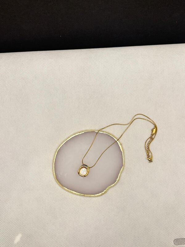 Moonstone Pendant Necklace in Gold