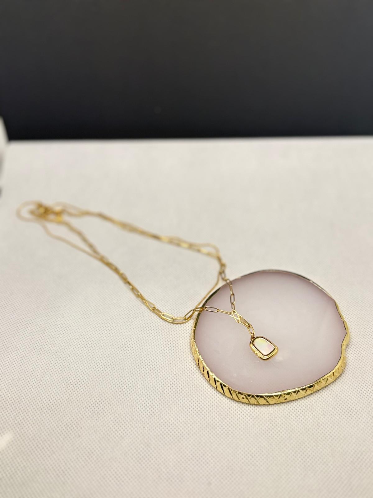 Elegant Double Layered Gold Lariat Necklace