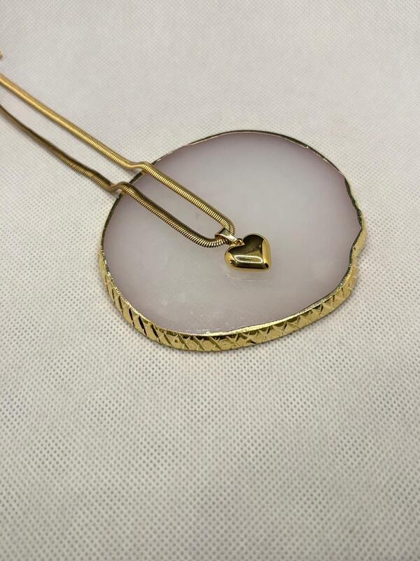 Dainty & Minimalist Gold Puffy Heart Pendant Necklace