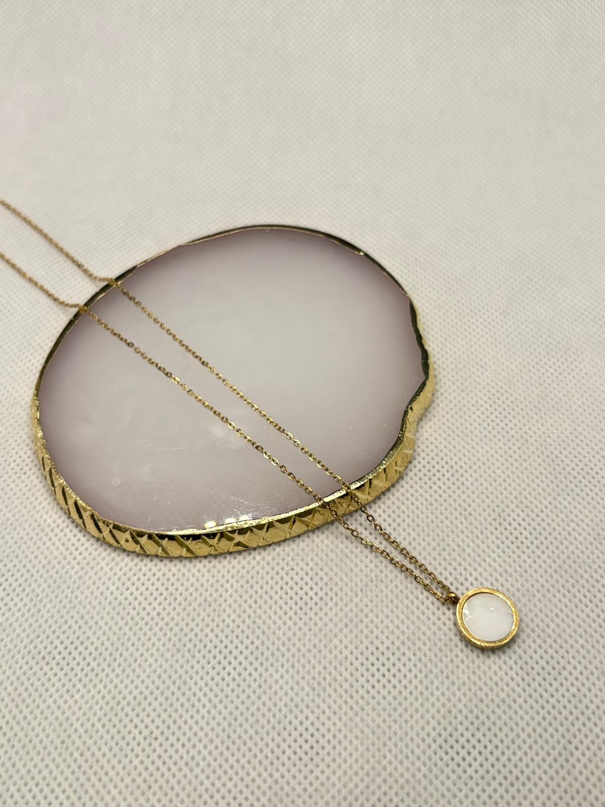 Gold Disc Pendant Necklace