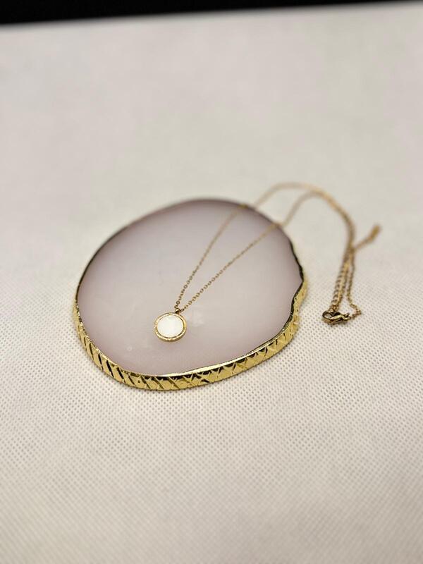 Gold Disc Pendant Necklace