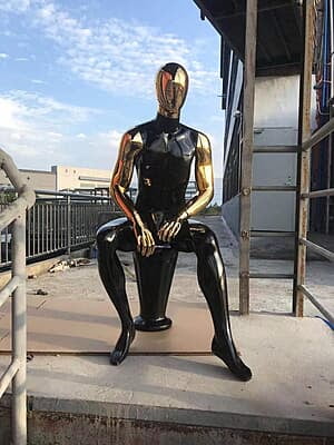 Full Fibreglass Two Tone Seated Male Mannequin Full Fibreglass Two Tone Seated Male Mannequin