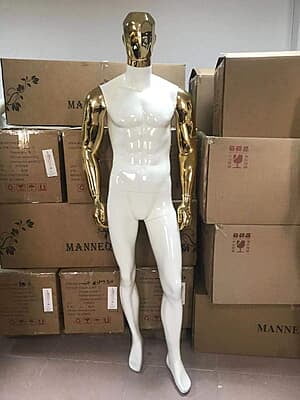Full Fibreglass Two Tone Box Head Design Male Mannequin Full Fibreglass Two Tone Box Head Design Male Mannequin