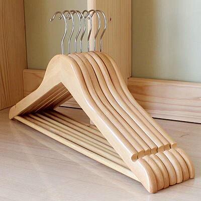 Natural Wooden Hangers-Pack of 10 Natural Wooden Hangers-Pack of 10