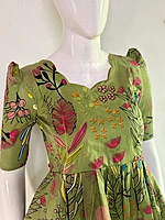 Cotton: Wildflower Green Dress (Non Feeding)