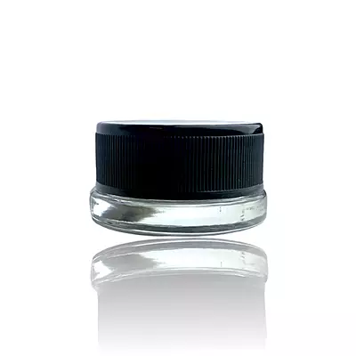 9ML Black Plastic Top Clear Glass Jar(Child Proof)