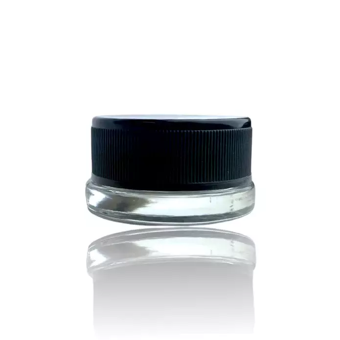 9ML Black Plastic Top Clear Glass Jar(Child Proof) 9ML Black Plastic Top Clear Glass Jar(Child Proof)