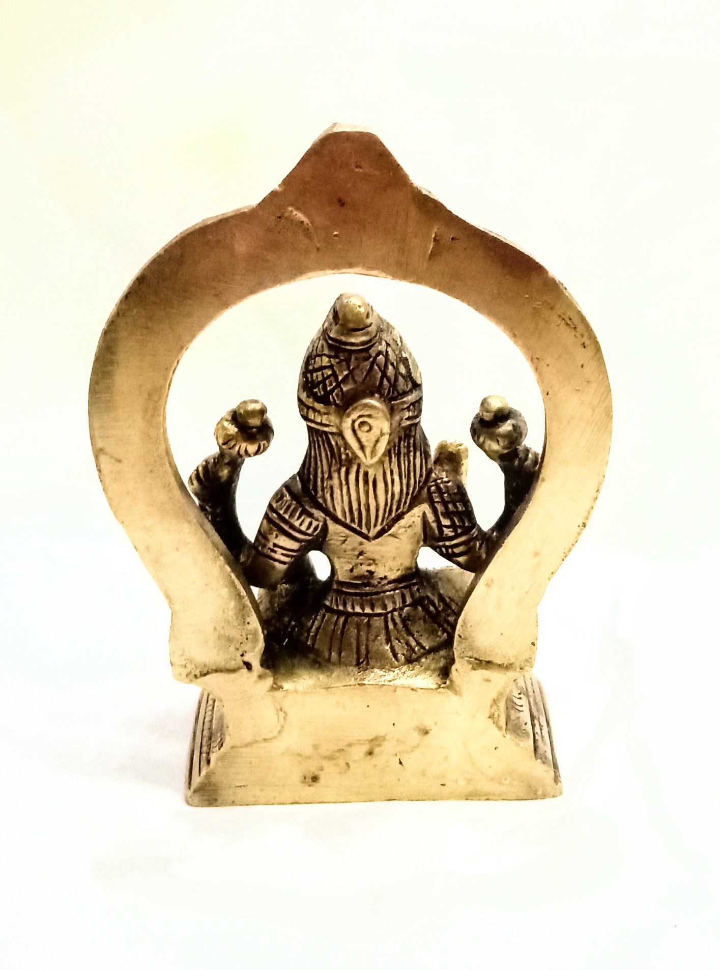 Laskshmi Devi Brass Statue with Prabavali - 13 cm x 8 cm
