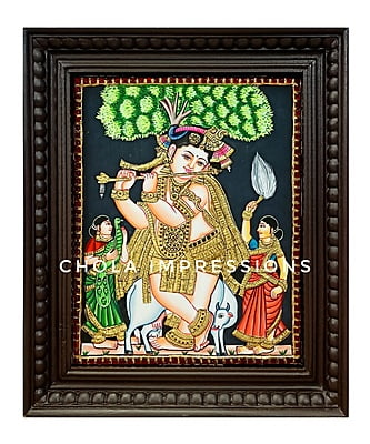 Punnai Maram Krishnar Tanjore Painting Punnai Maram Krishnar Tanjore Painting