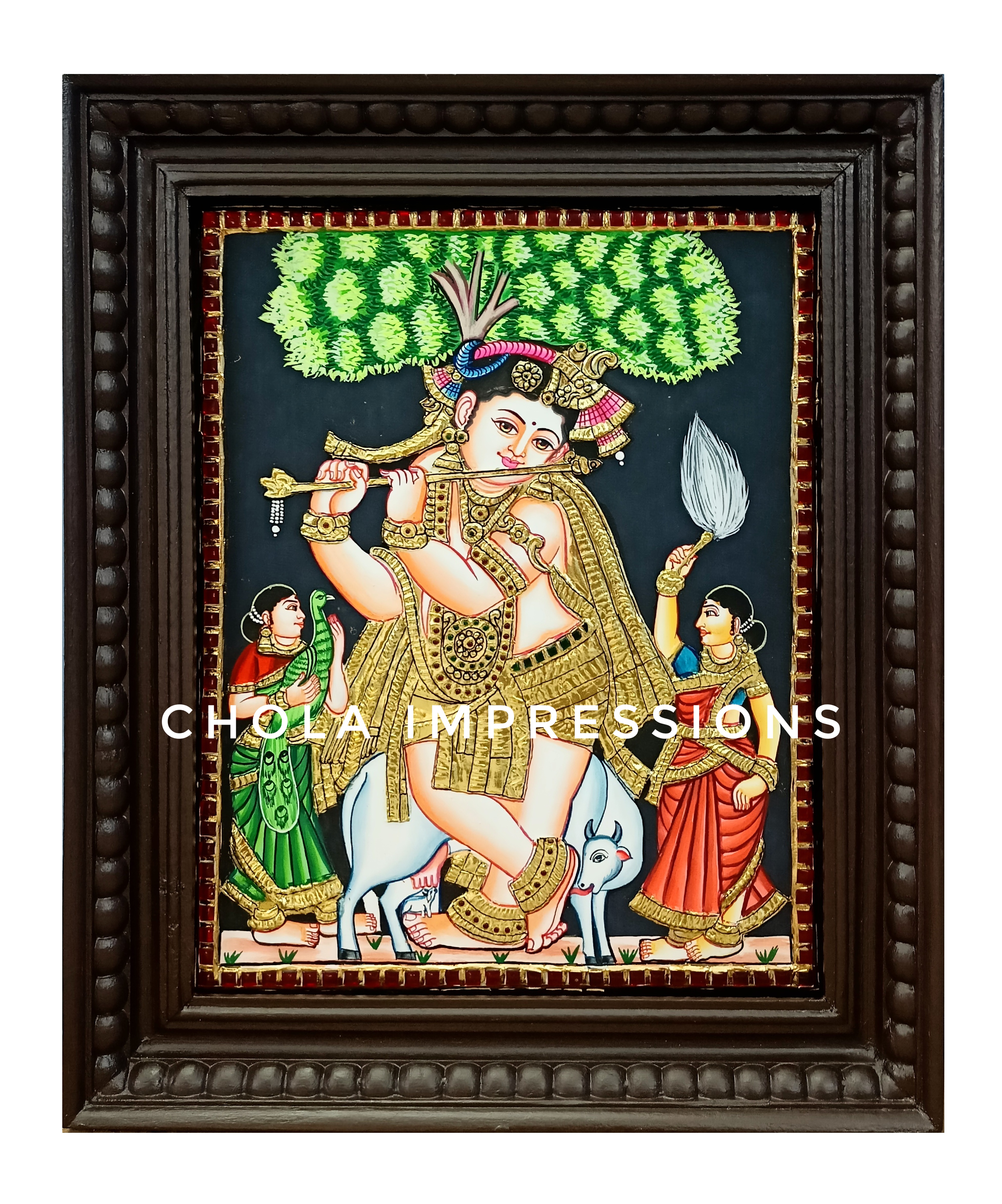 Punnai Maram Krishnar Tanjore Painting Punnai Maram Krishnar Tanjore Painting