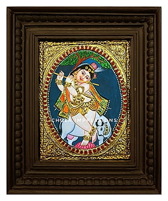 Flute Krishna Tanjore Painting Flute Krishna Tanjore Painting