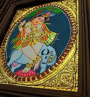 Flute Krishna Tanjore Painting Flute Krishna Tanjore Painting