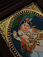Flute Krishna Tanjore Painting Flute Krishna Tanjore Painting