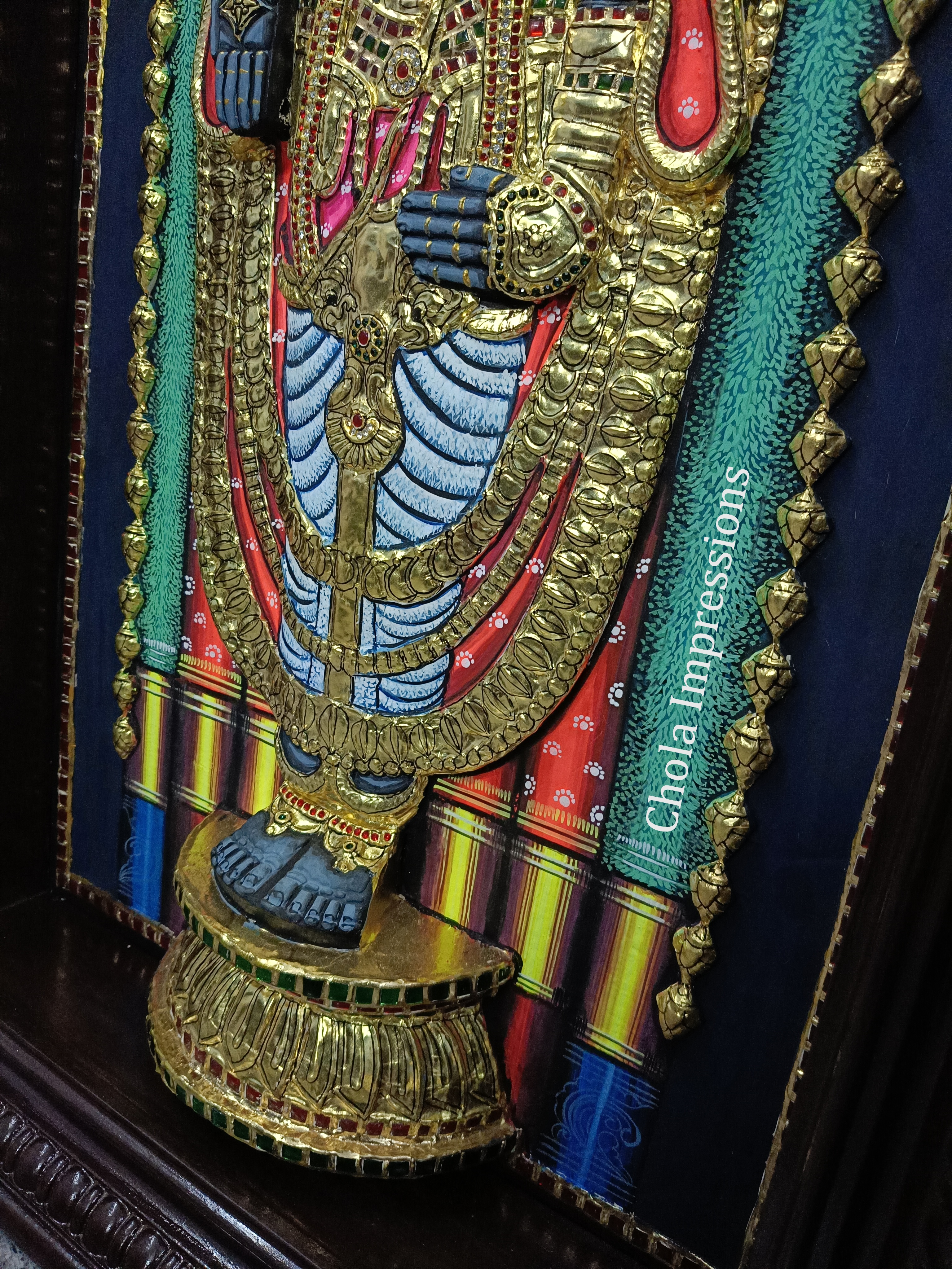 Exclusive Lord Balaji Realistic Tanjore Painting - with American Diamonds