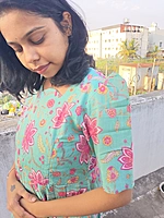 Pastel Green Floral cotton